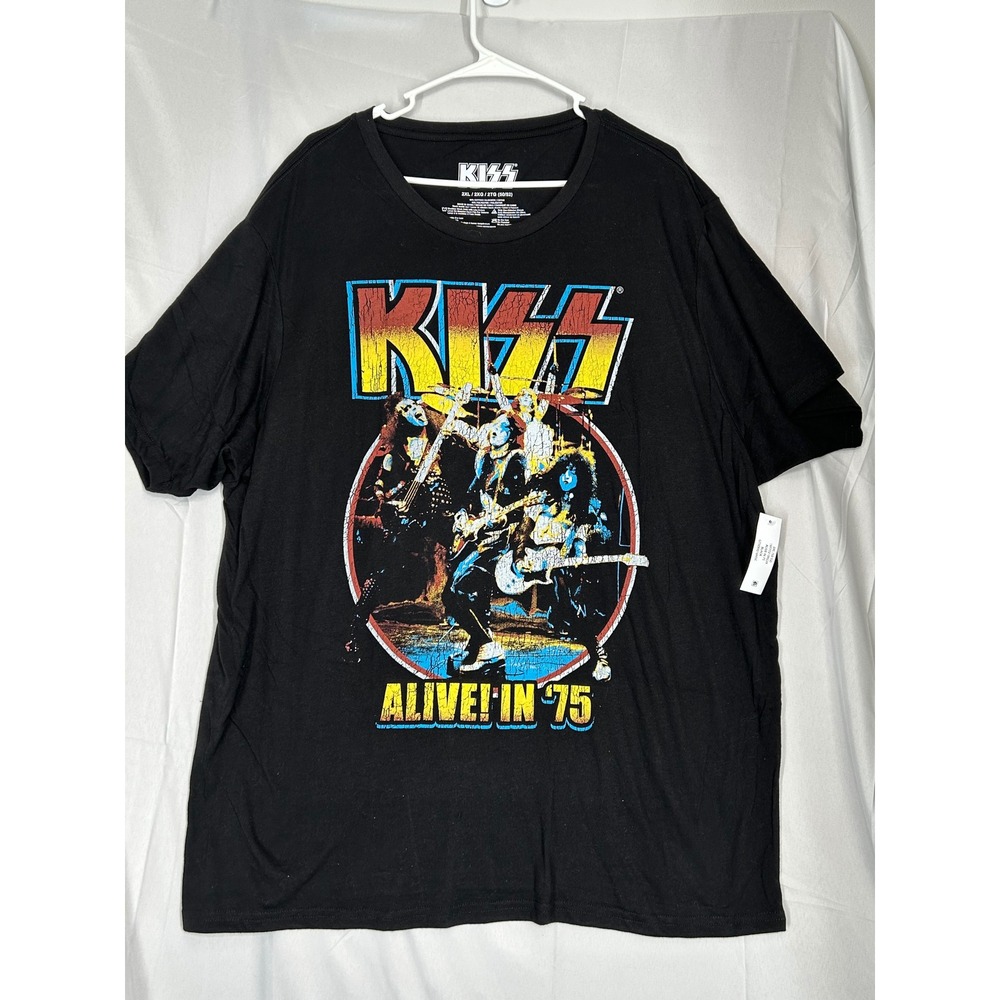 KISS Alive! In '75 Band Tee Shirt Black Short Sleeve Men's Size 2XL NWT